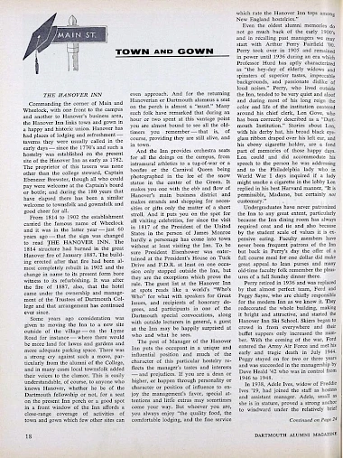 The image is a page from a magazine article titled "Town and Gown," discussing town-gown relations and relevant issues.
