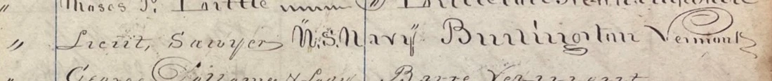 Lt. Horace B. Sawyer guestbook entry